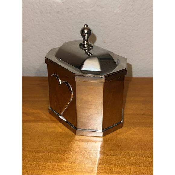 Vintage Lenox Williamsburg Silver Plate Heart Trinket Box Kirk Stieff - Picture 9 of 10